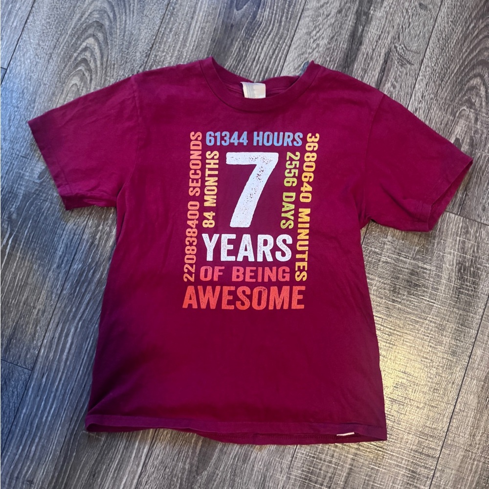 Birthday! Awesome 7 Years Kids T-Shirt - Red